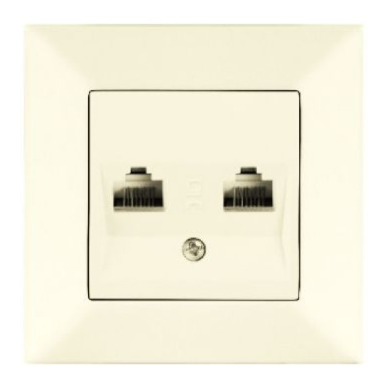 Розетка комп'ютерна Meridian, 2xRJ45 Cat.5e, кремовий