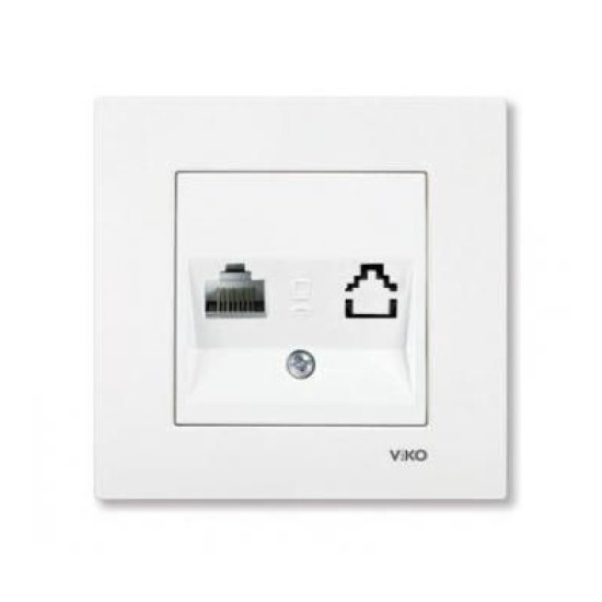 Розетка Karre комп'ютерна RJ45, Cat5e, біла VIKO (арт. 90960032)