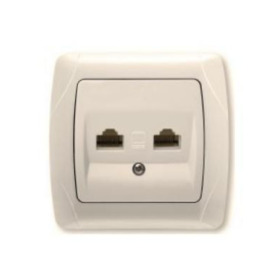 Розетка комп'ютерна подвійна (2хRJ45 Cat5e), кремова VIKO Carmen арт. 90562034