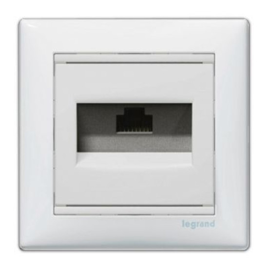 Механізм розетки комп'ютерної RJ-45 UTP Cat.6 Valena білий