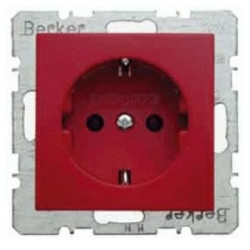 Розетка червона матова, 16А/250В Berker B.3/B.7
