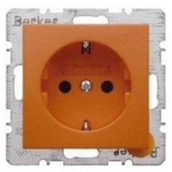 Розетка помаранчева матова, 16А/250В Berker B.3/B.7