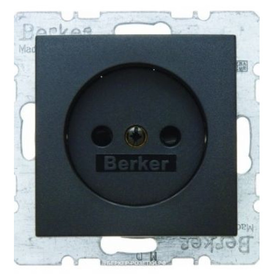 Розетка із захистом від дітей, антрацит, 16А/250В Berker B.3/B.7