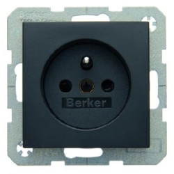 Розетка антрацит, 16А/250В Berker S.1