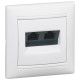 Механізм розетки комп'ютерної 2xRJ-45 UTP Cat.5e Valena білий