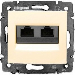 Механізм розетки комп'ютерної 2xRJ-45 UTP Cat.5e Valena без захватів слонова кістка