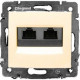Механізм розетки комп'ютерної 2xRJ-45 UTP Cat.5e Valena без захватів слонова кістка