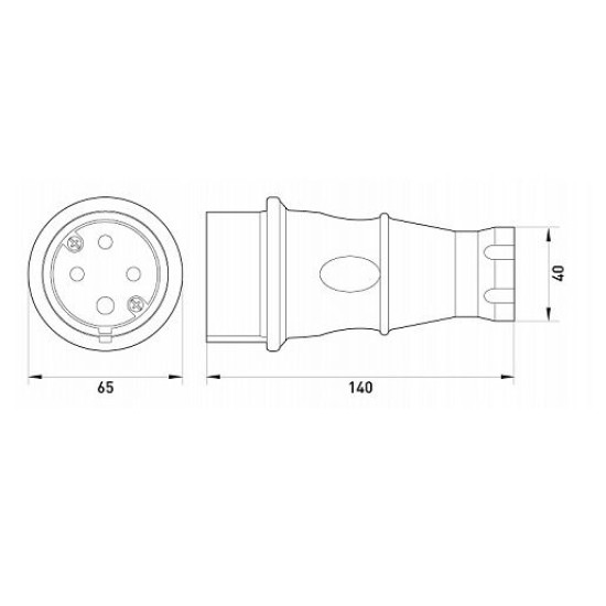 Трифазна вилка E.Next e.plug.rubber.070.32 (4P) 32А