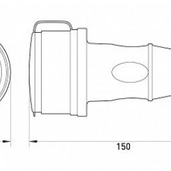 Силовий роз'єм на кабель E.Next e.socket.rubber.071.32