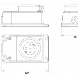 Силовий роз'єм E.Next e.socket.rubber.072.32
