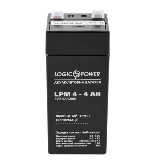 Акумулятор LogicPower AGM LPM 4-4 AH 4В