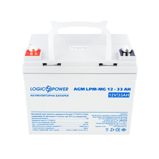 Акумулятор LogicPower AGM LPM-MG 12-33 AH 12В