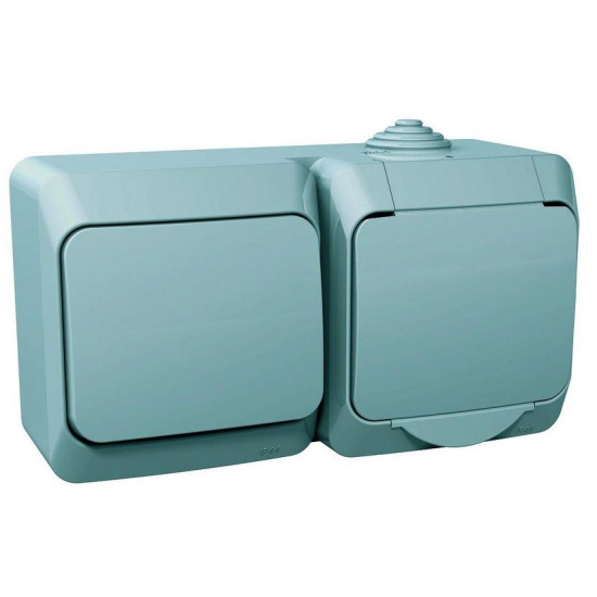 Розетка із вимикачем (сірий) Cedar Plus