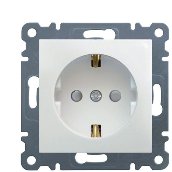Розетка із захистом контактів, WL1060 Lumina-2, біла, Hager